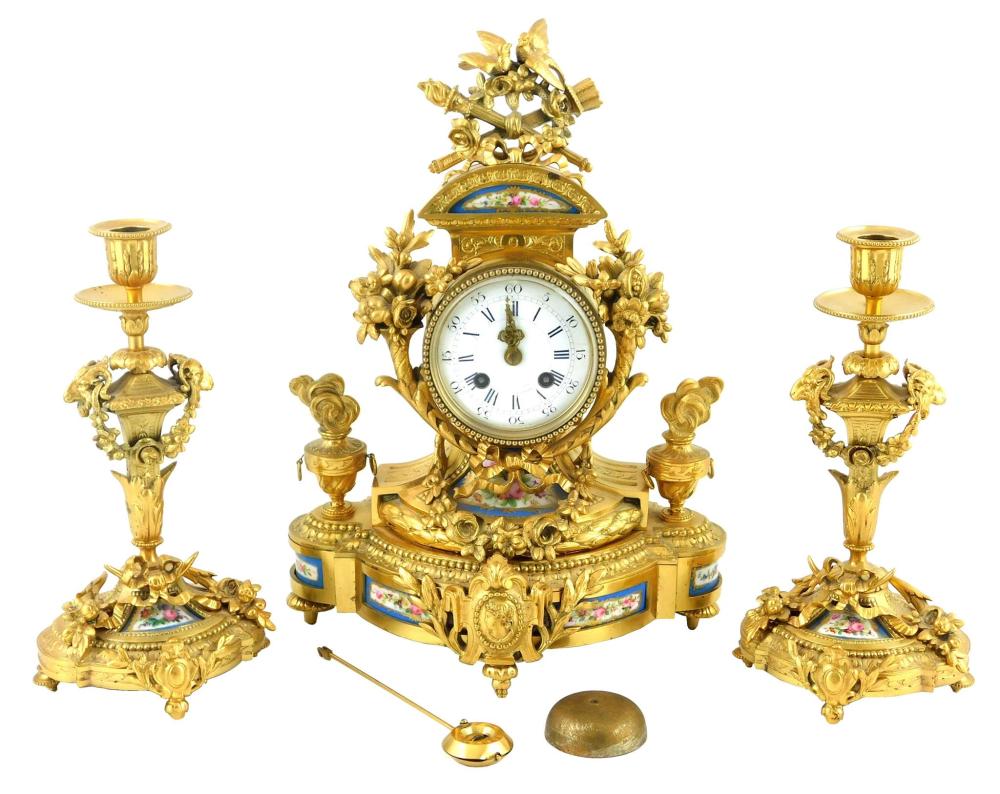 19TH C FRENCH MANTEL CLOCK AND 31ddba