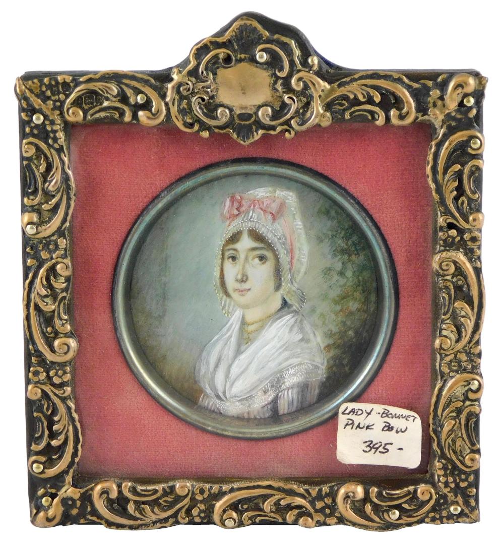 MINIATURE: YOUNG WOMAN IN FEDERAL DRESS