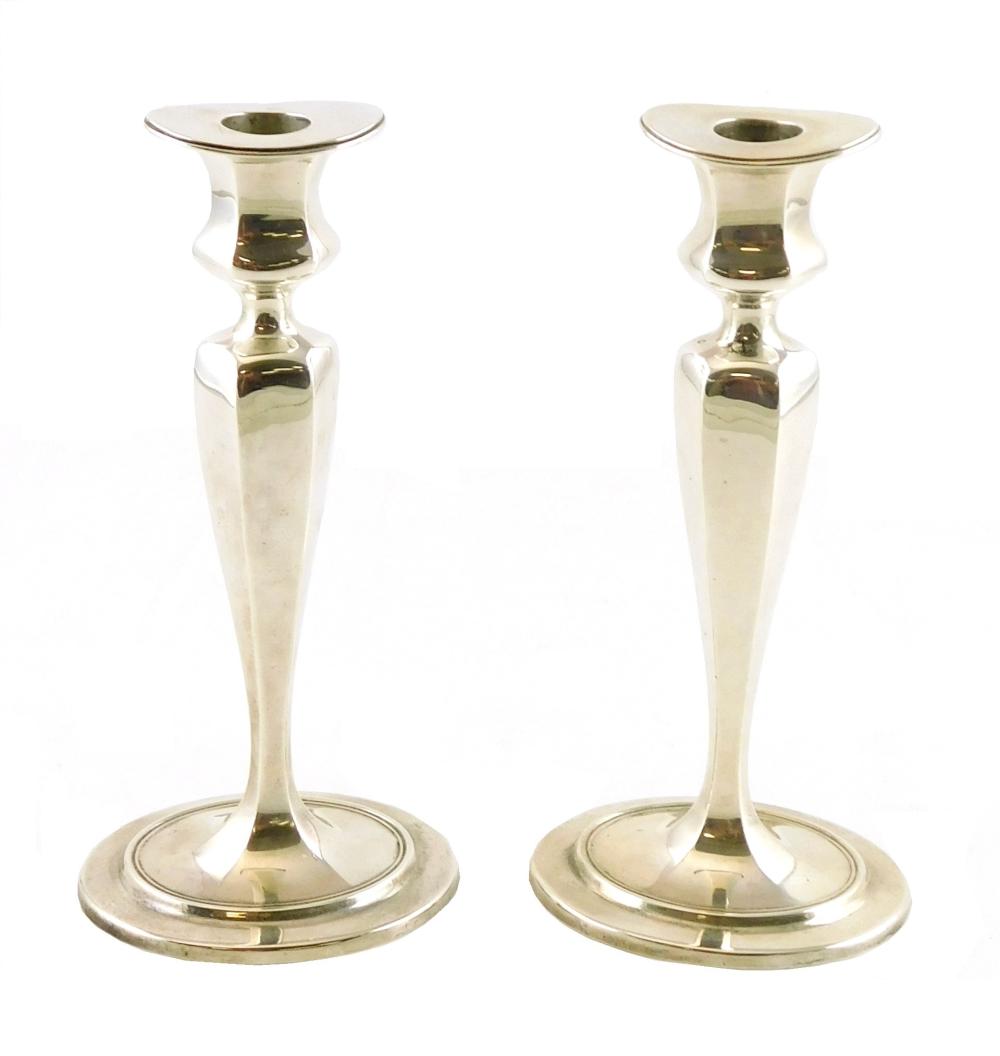 STERLING: TIFFANY AND CO. STERLING CANDLESTICKS,