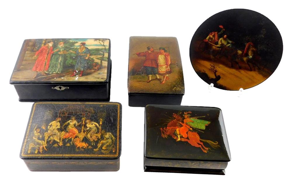 RUSSIAN HAND-PAINTED LACQUER BOXES