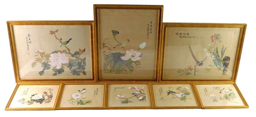 ASIAN: EIGHT FRAMED ASIAN WATERCOLORS