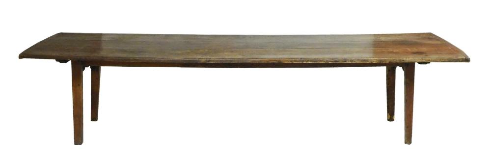 REFECTORY TABLE, 19TH C., BREADBOARD