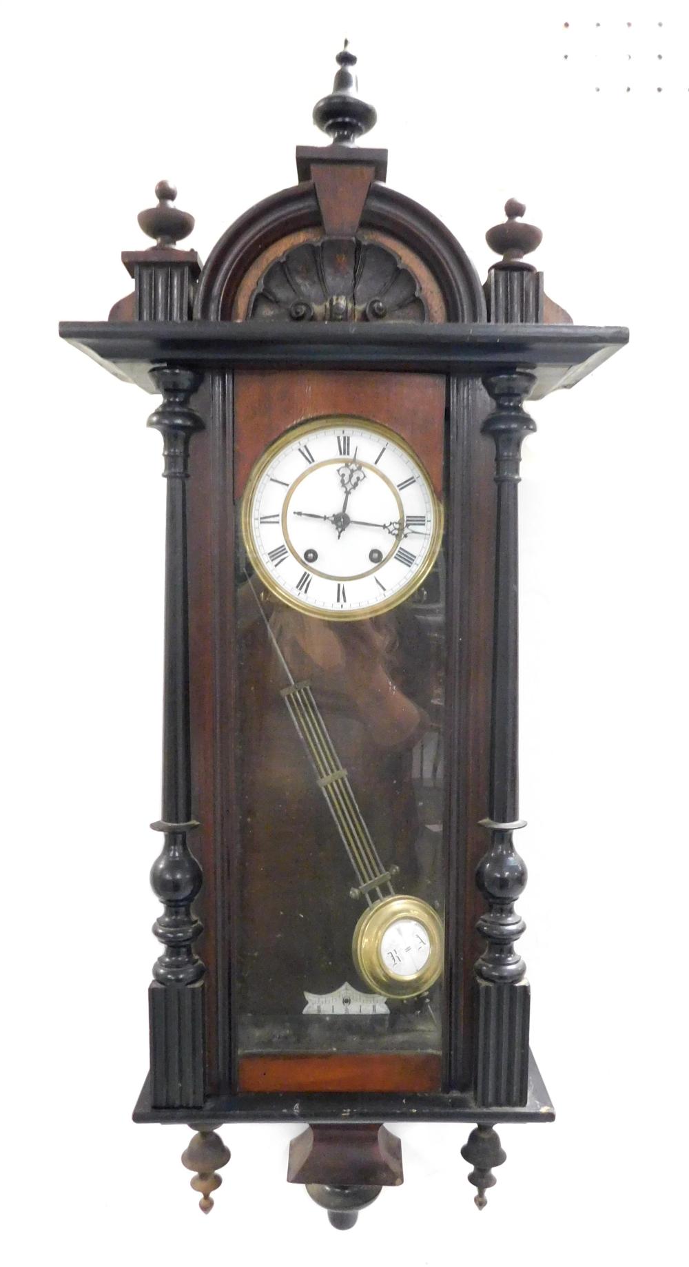 VICTORIAN WALL CLOCK, WOODEN CASE,