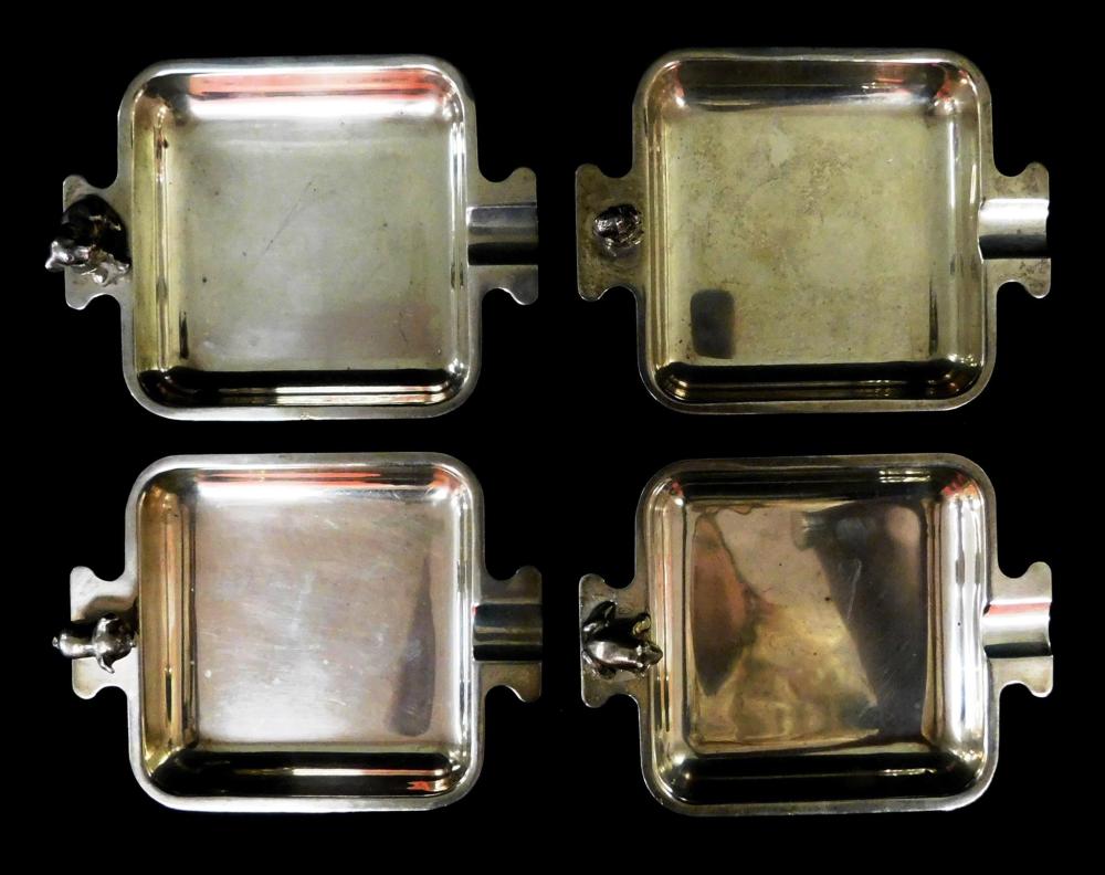 STERLING FOUR ASHTRAYS WITH ANIMAL 31df8f