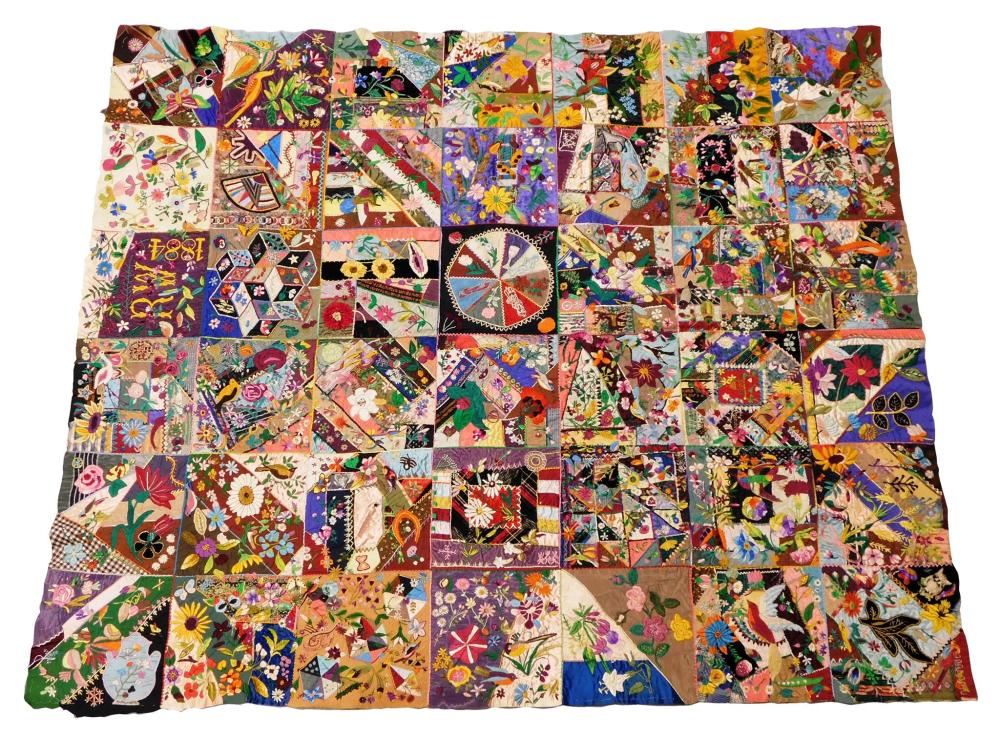 TEXTILES: HANDMADE "CRAZY QUILT"