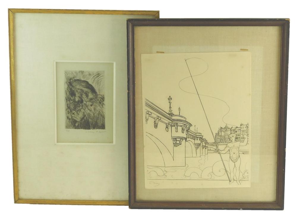 TWO FRENCH FRAMED PRINTS ONE BY 31dfec