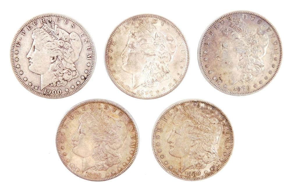 FIVE CIRCULATED COMMON DATE MORGAN 31e02b