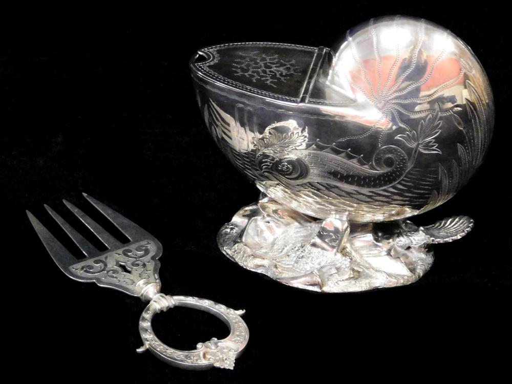 SILVER PLATE: TWO PIECES OF ORNATE