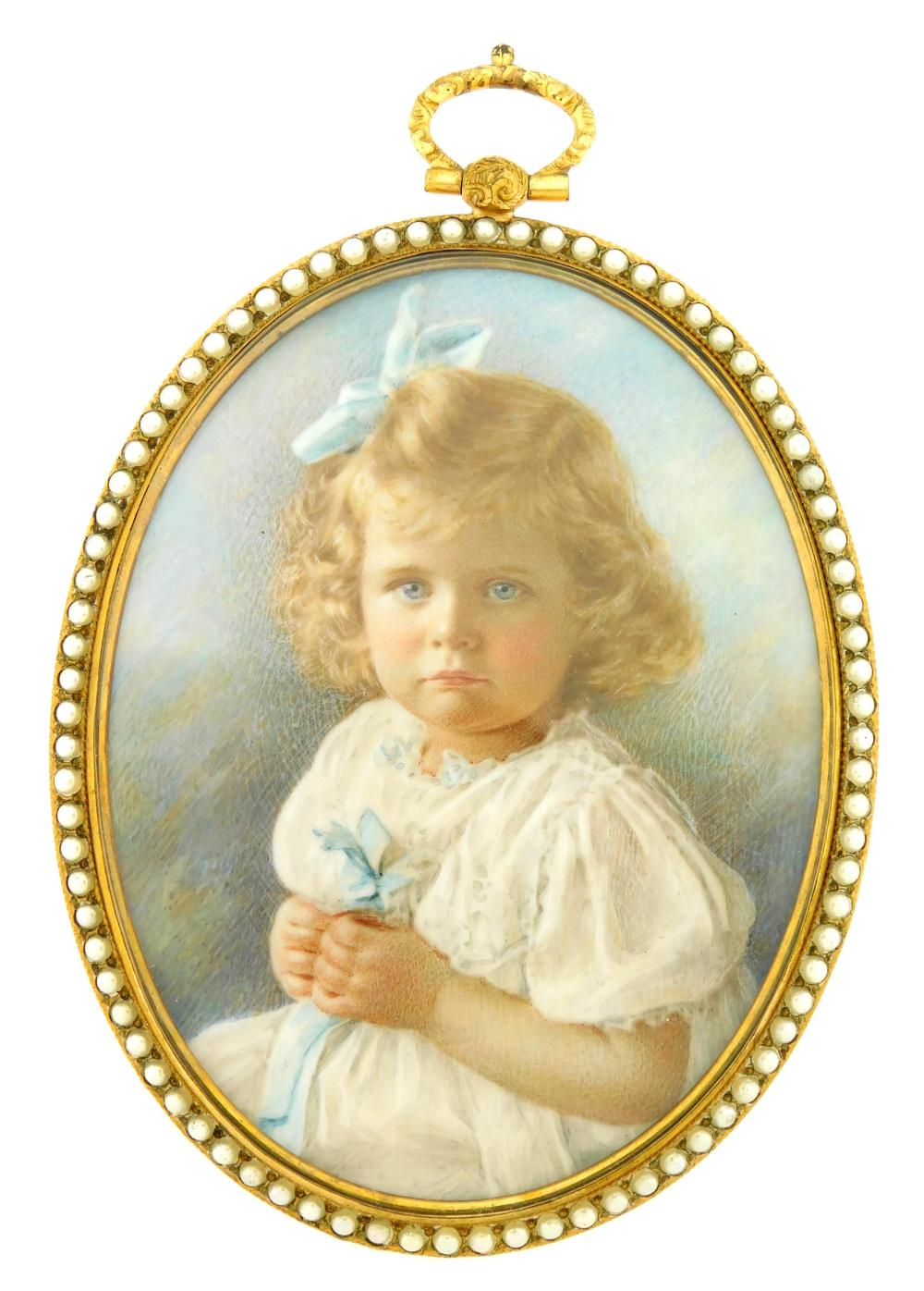 MINIATURE: CHILD, OVAL SUPPORT IN LOCKET