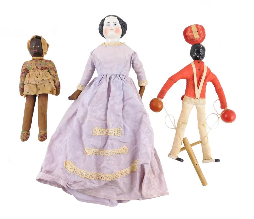 DOLLS THREE 19TH C DOLLS LOW 31e087