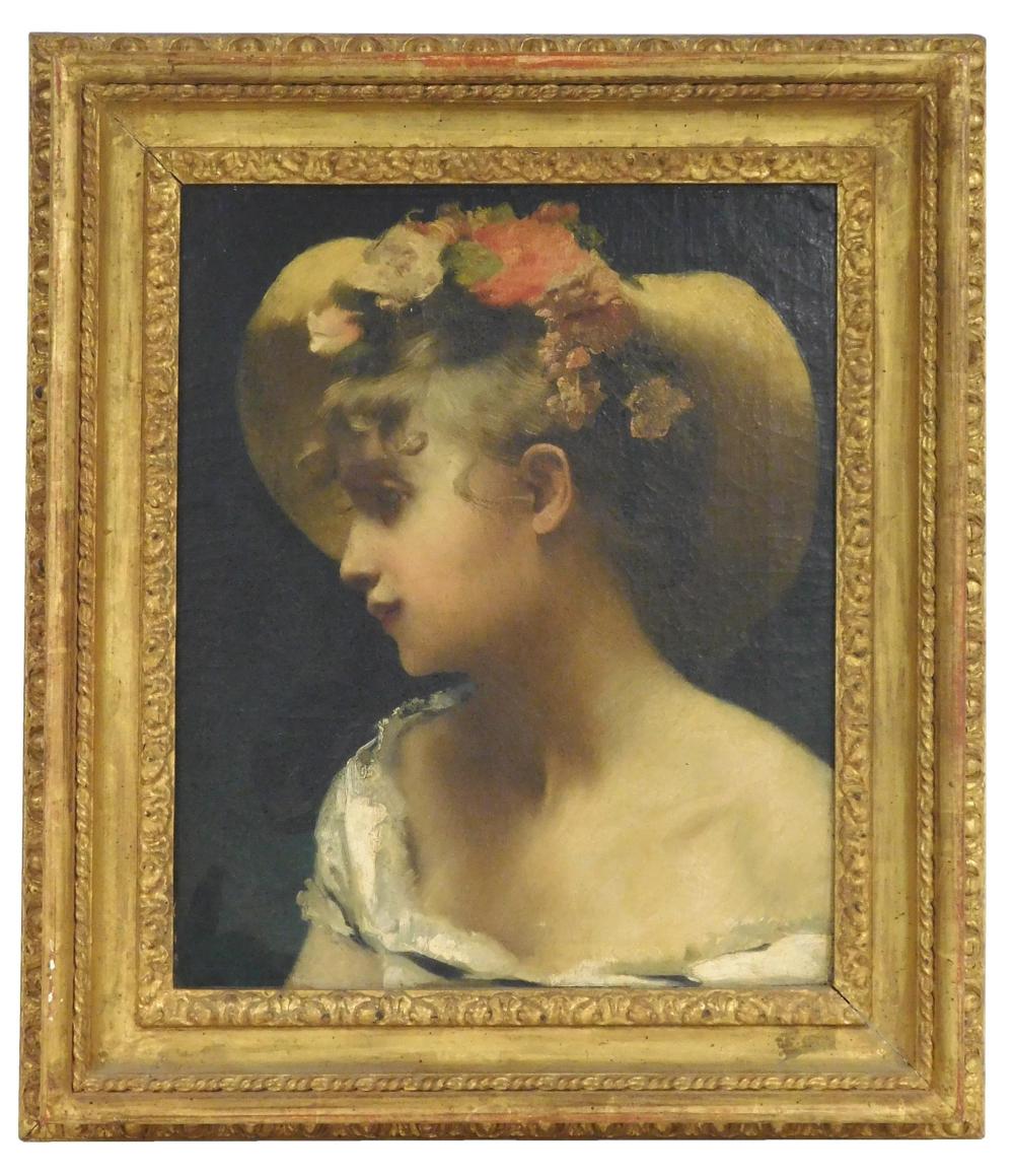 20TH C. PORTRAIT OF A YOUNG WOMAN,