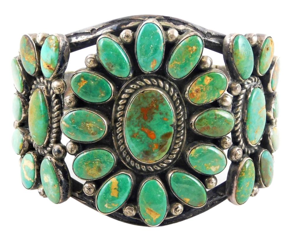 NAVAJO SQUASH BLOSSOM CUFF BY HARRISON 31e0e3