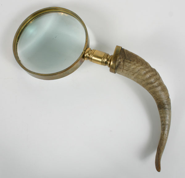 Brass mounted horn magnifying glass