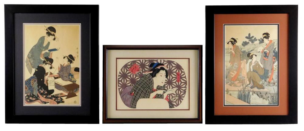 ASIAN THREE JAPANESE COLOR WOODBLOCK 31e148