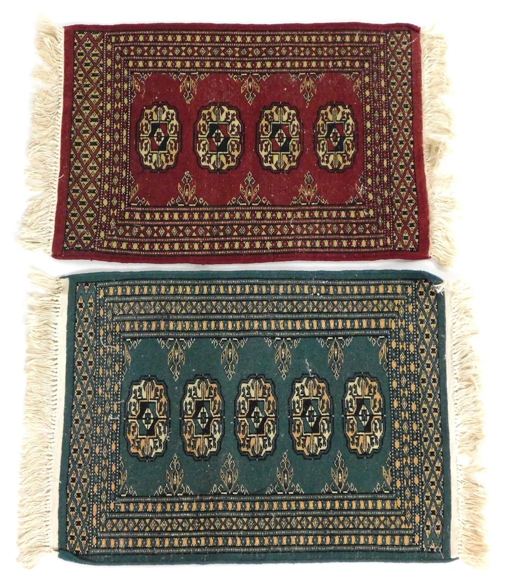 RUGS: TWO TEKKE BOKHARA TABLE OR