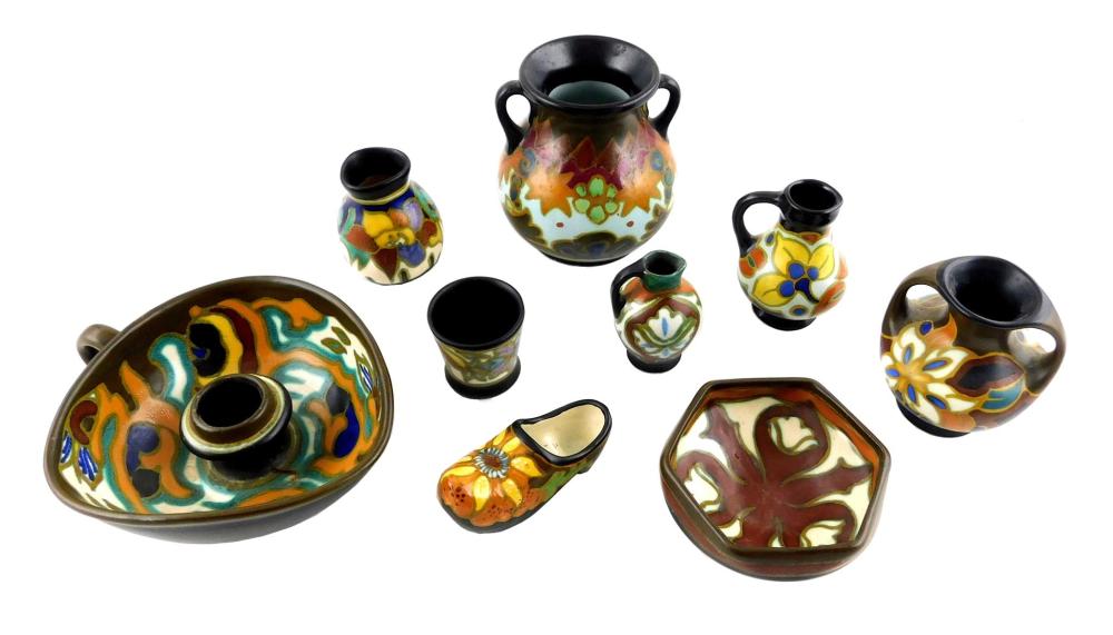 ART POTTERY: GOUDA, EARLY 20TH C., ASSORTED