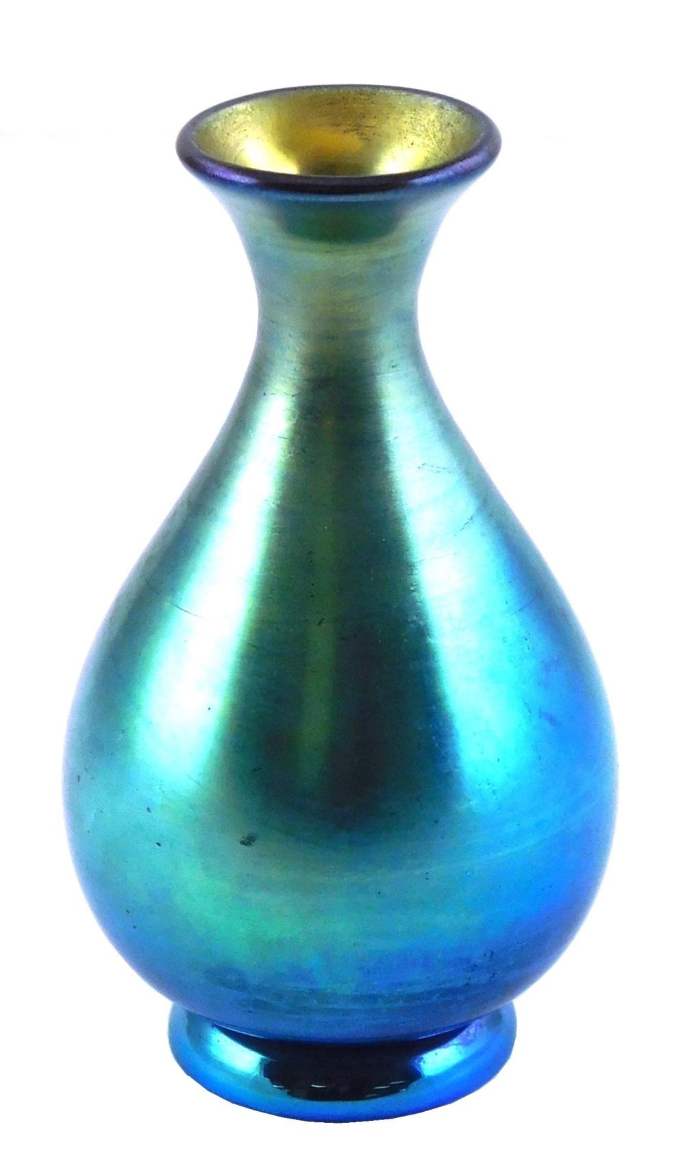 STEUBEN BLUE AURENE VASE, FORM 2776,