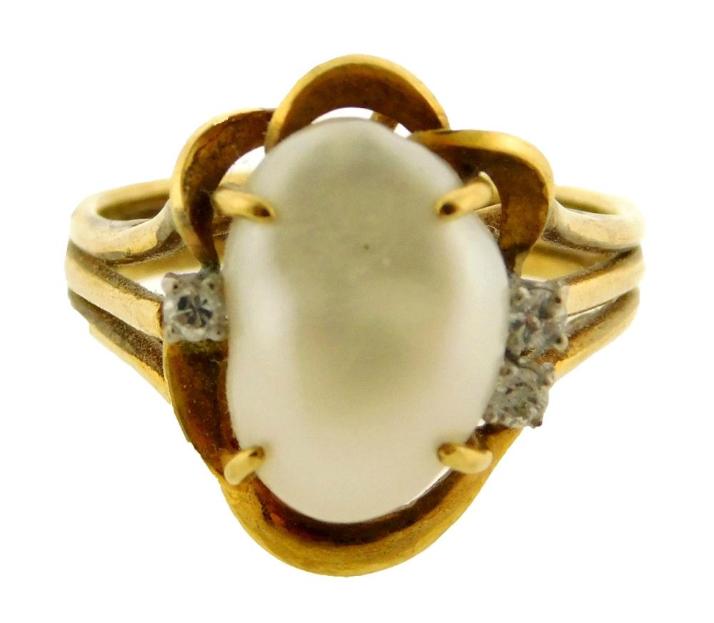 JEWELRY: 14K FRESHWATER PEARL AND