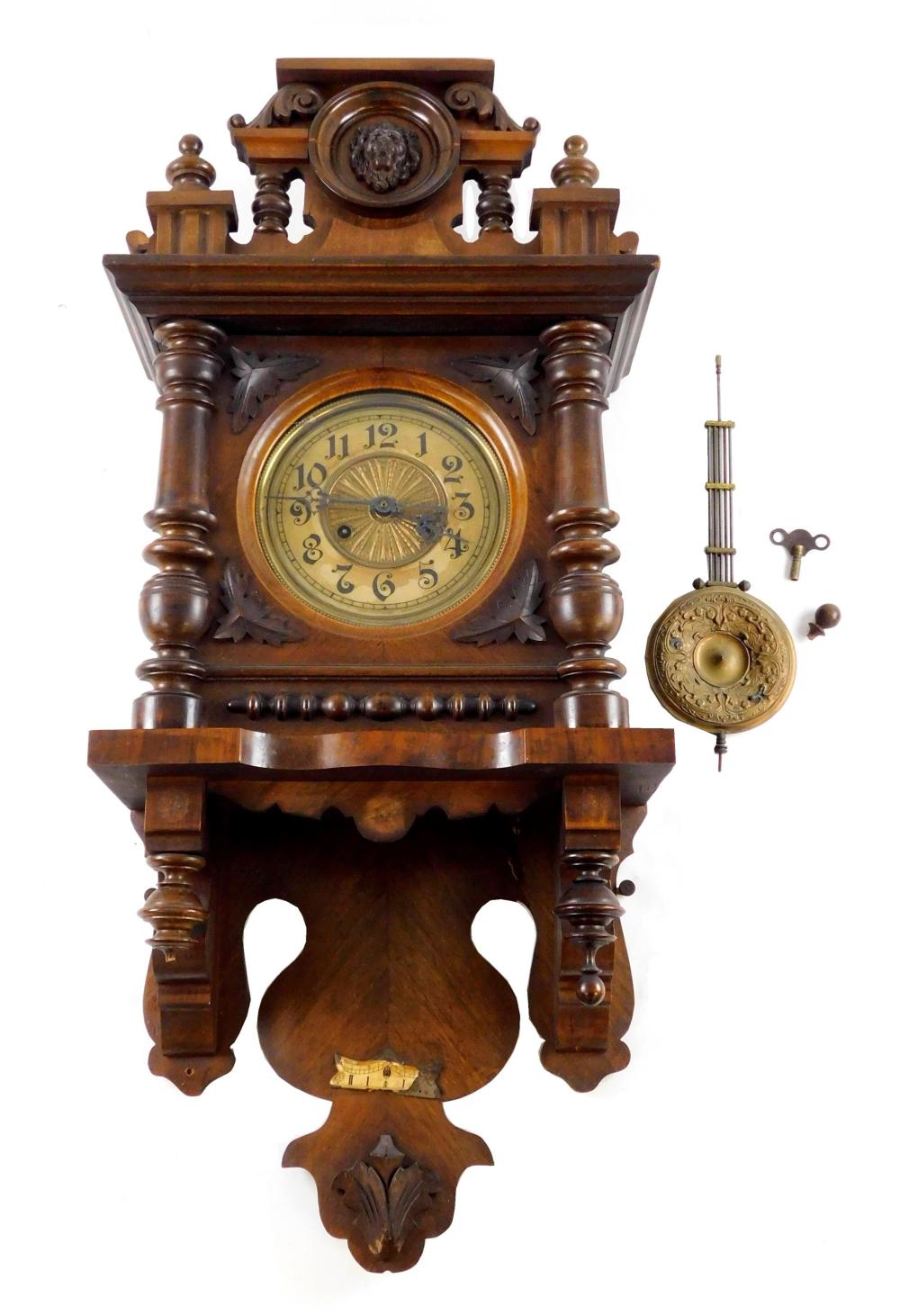 VICTORIAN STYLE WALL CLOCK, LATE