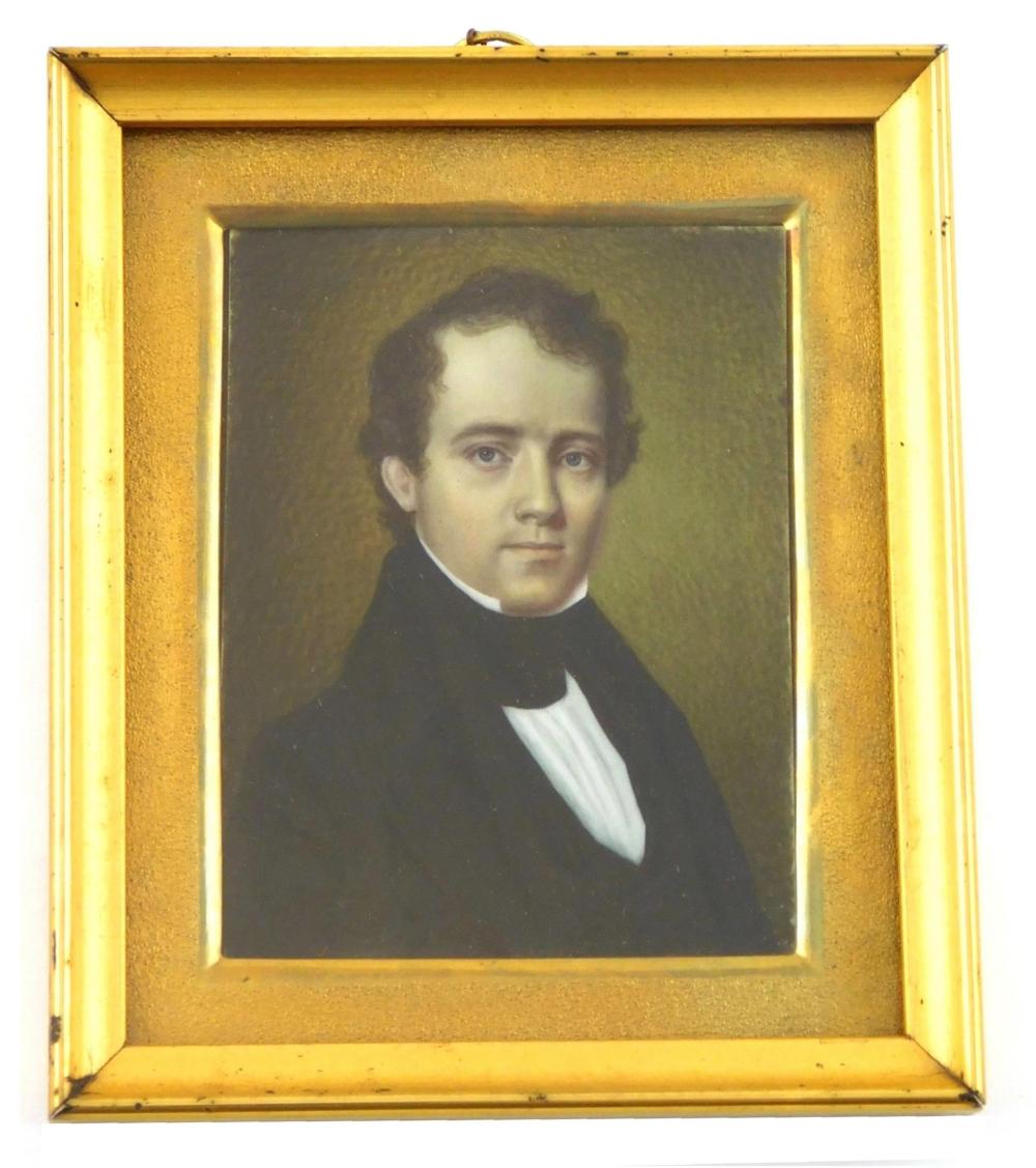 MINIATURE: YOUNG MAN, WEARING BLACK