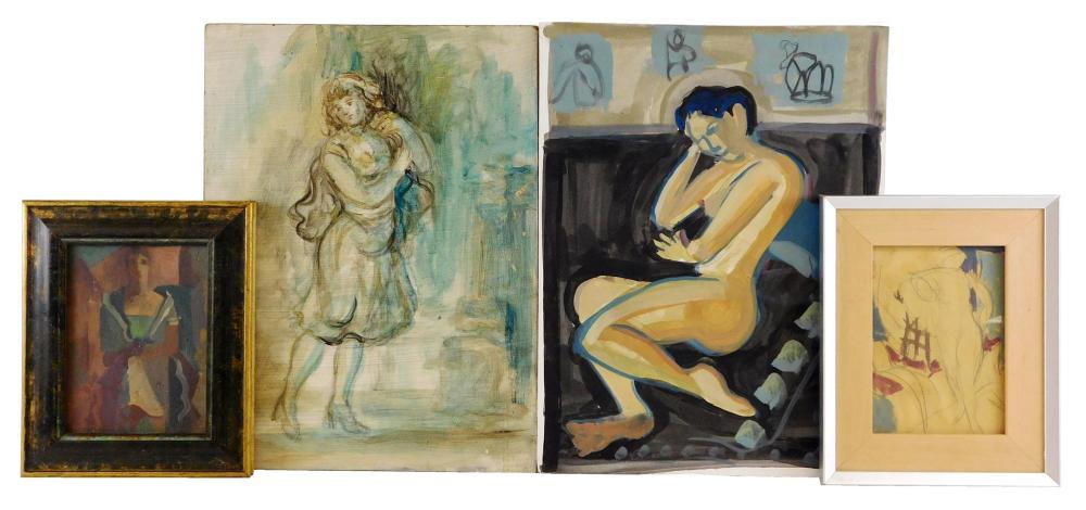 FOUR 20TH AND 21ST C. FIGURE STUDIES,