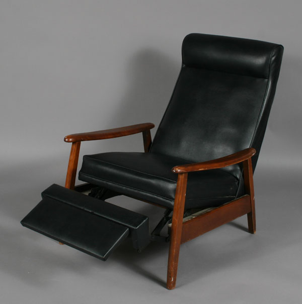 Danish modern recliner; open arm