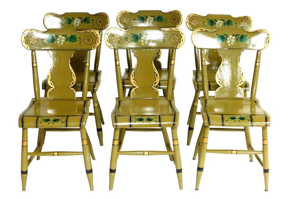 SET OF SIX PENNSYLVANIA SIDE CHAIRS,