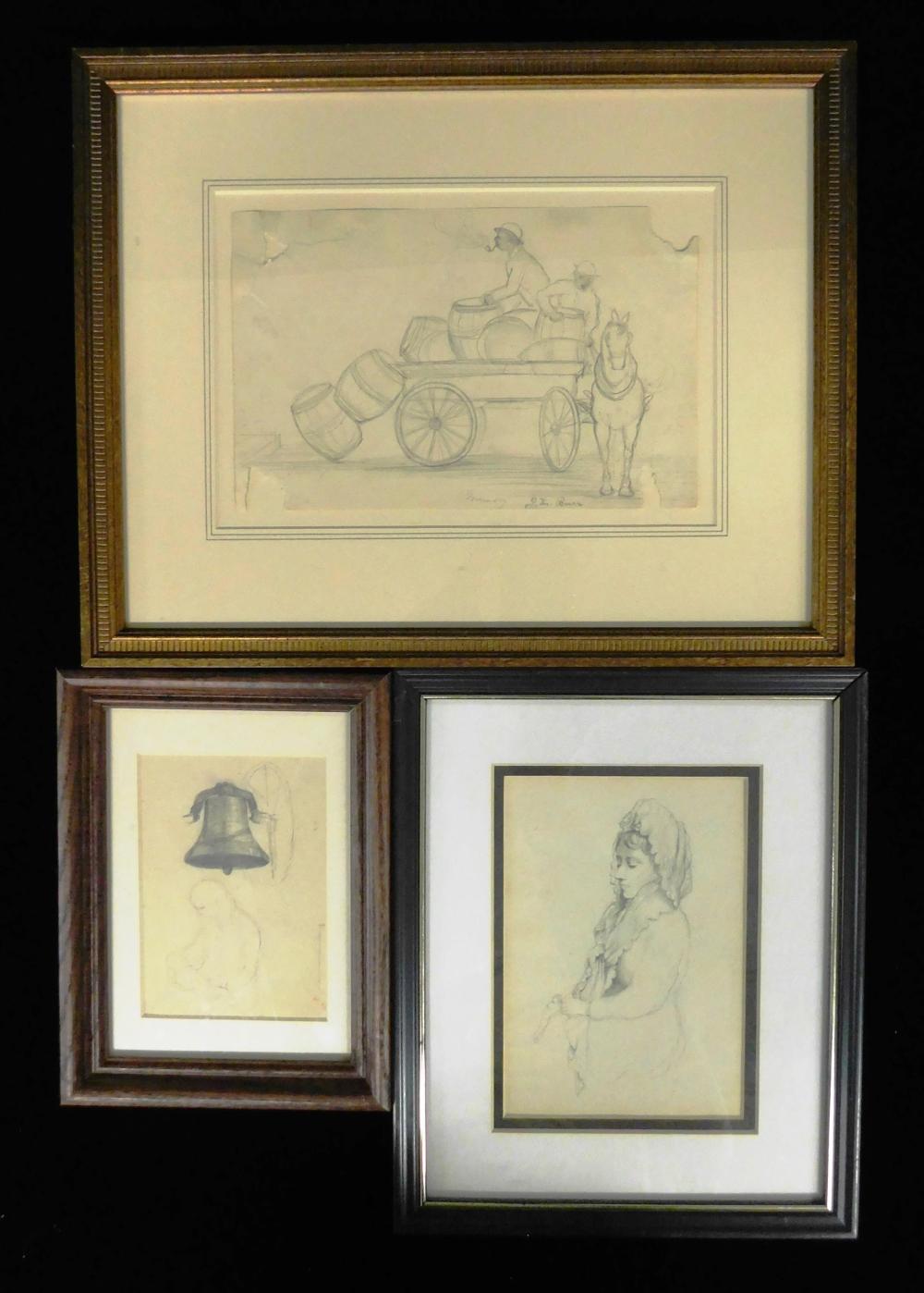 +BURR SISTERS, THREE SMALL FRAMED