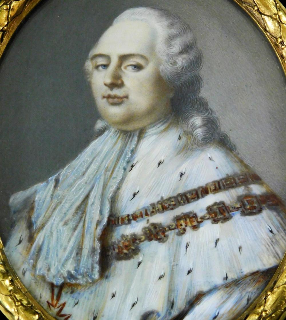 MINIATURE ON IVORY, LOUIS XVI,