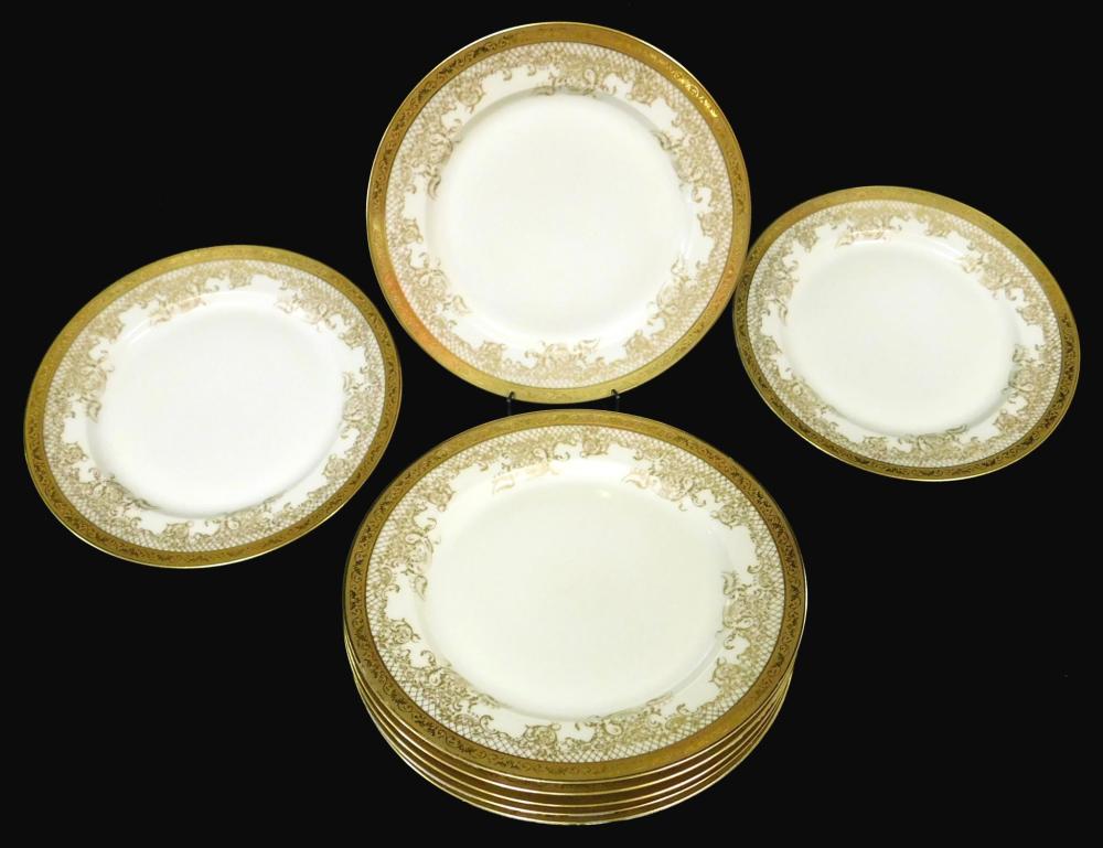 LIMOGES GILDED AND ACID ETCHED DINNER