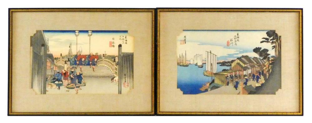 TWO PRINTS BY ANDO HIROSHIGE JAPANESE 31e3b8