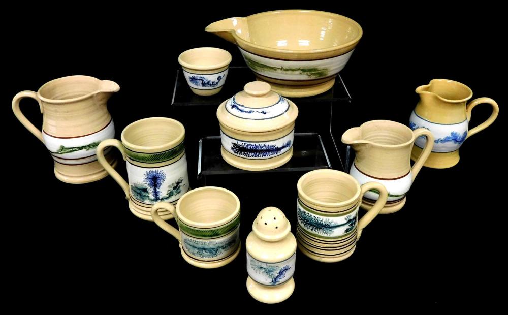 TEN PIECES OF 20TH C. YELLOWWARE,