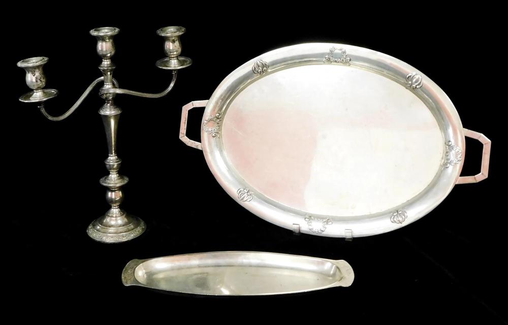 SILVER: THREE TABLE TOP ITEMS INCLUDING