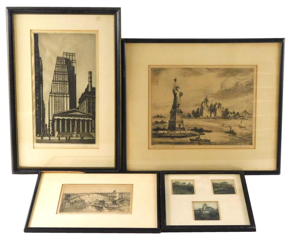 FOUR NYC THEMED PRINTS, NAT LOWELL (UNITED