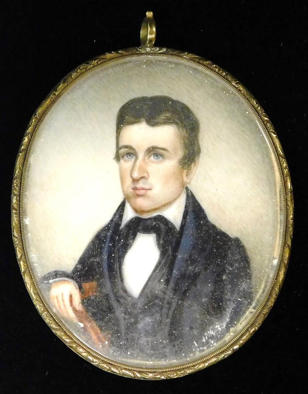 MINIATURE: YOUNG MAN, OVAL SUPPORT,