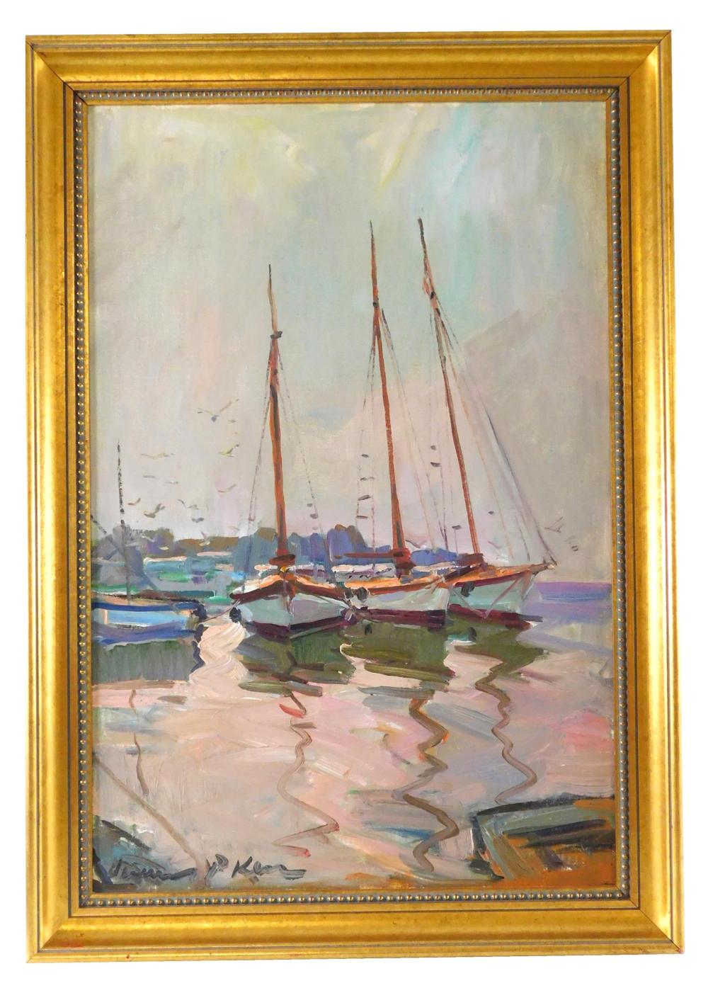 20TH / 21ST C. OIL ON CANVAS, SAILBOATS