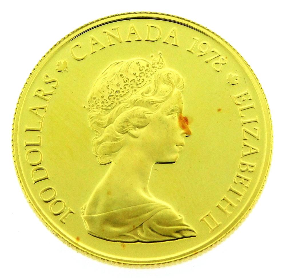 COINS 1978 CANADA 100 GOLD COIN 31e50c