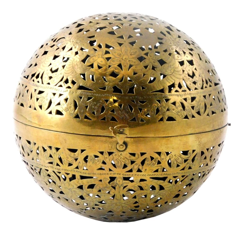 PIERCED BRASS GIMBALED HAND WARMER