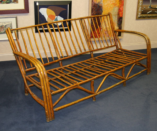 Old Hickory Rustic settee No  4fd52