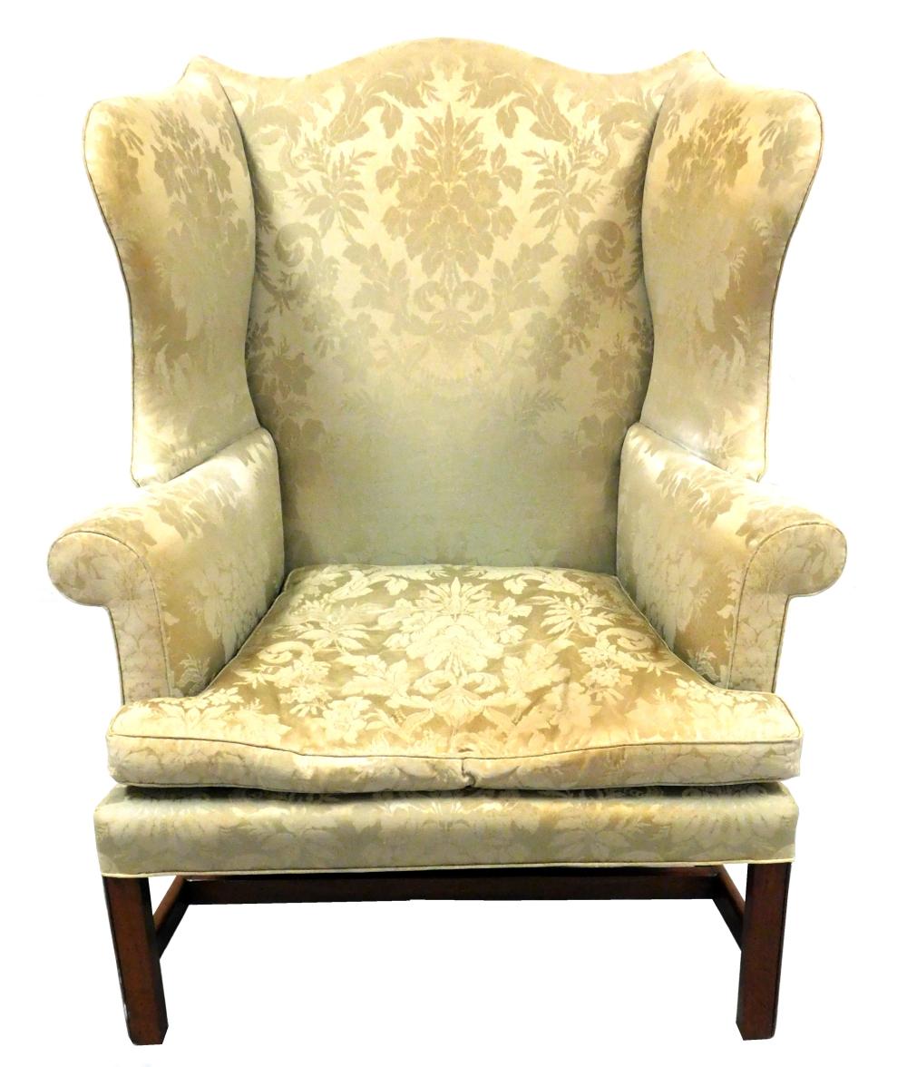 WING CHAIR, AMERICAN, LATE 18TH