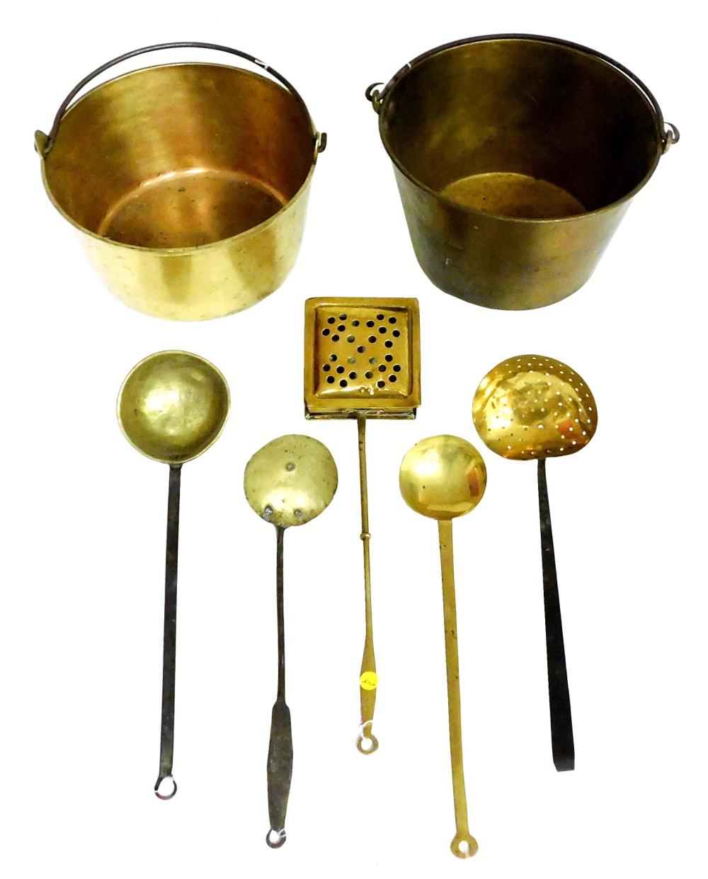 SEVEN BRASS KITCHEN ITEMS TWO 31e56d