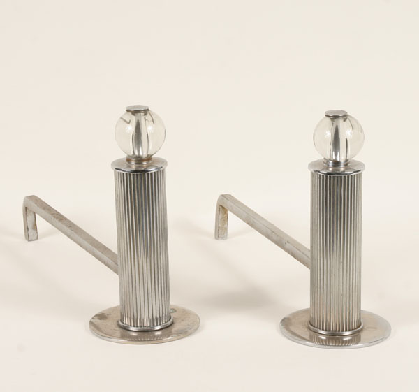 Art Deco Chrome ribbed cylinder 4f97e