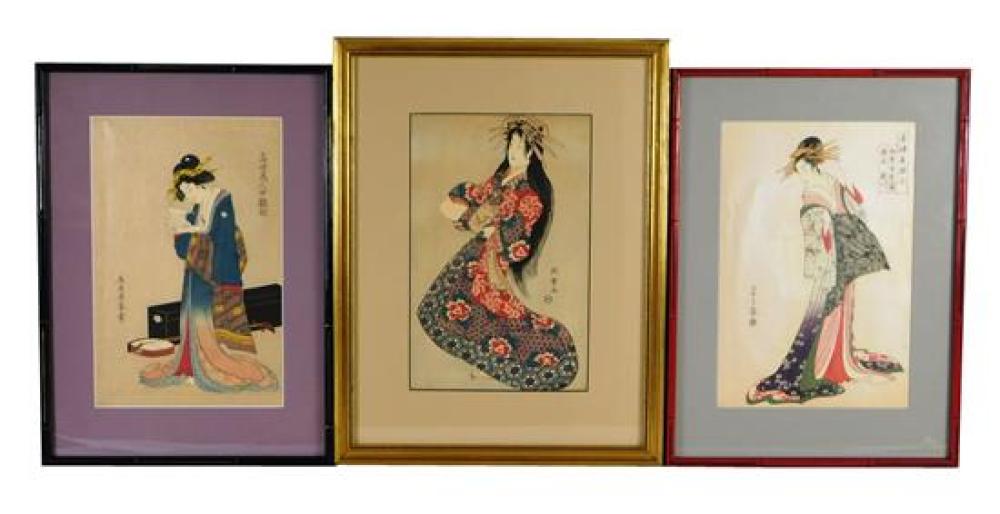 THREE JAPANESE WOODBLOCK PRINTS,