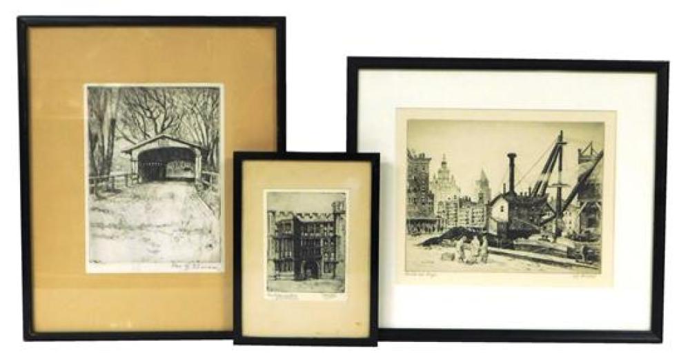 THREE 19TH 20TH C ETCHINGS FRAMED 31bf6d