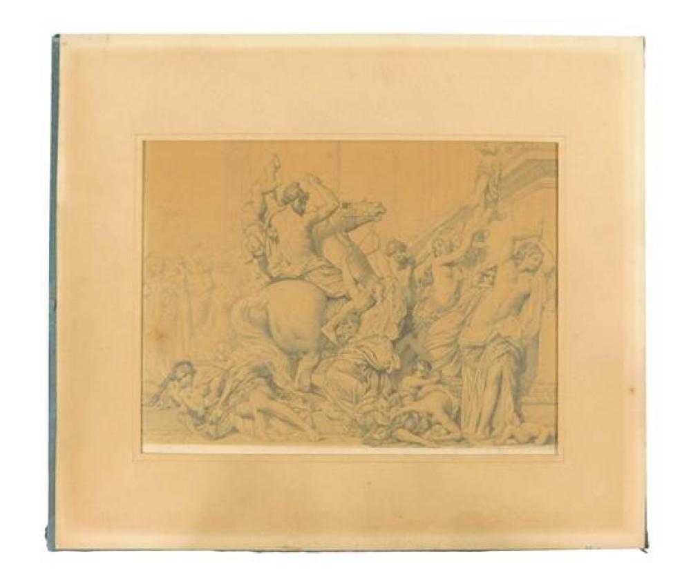 FRENCH CLASSICAL DRAWING OF MASSACRE 31bf7d