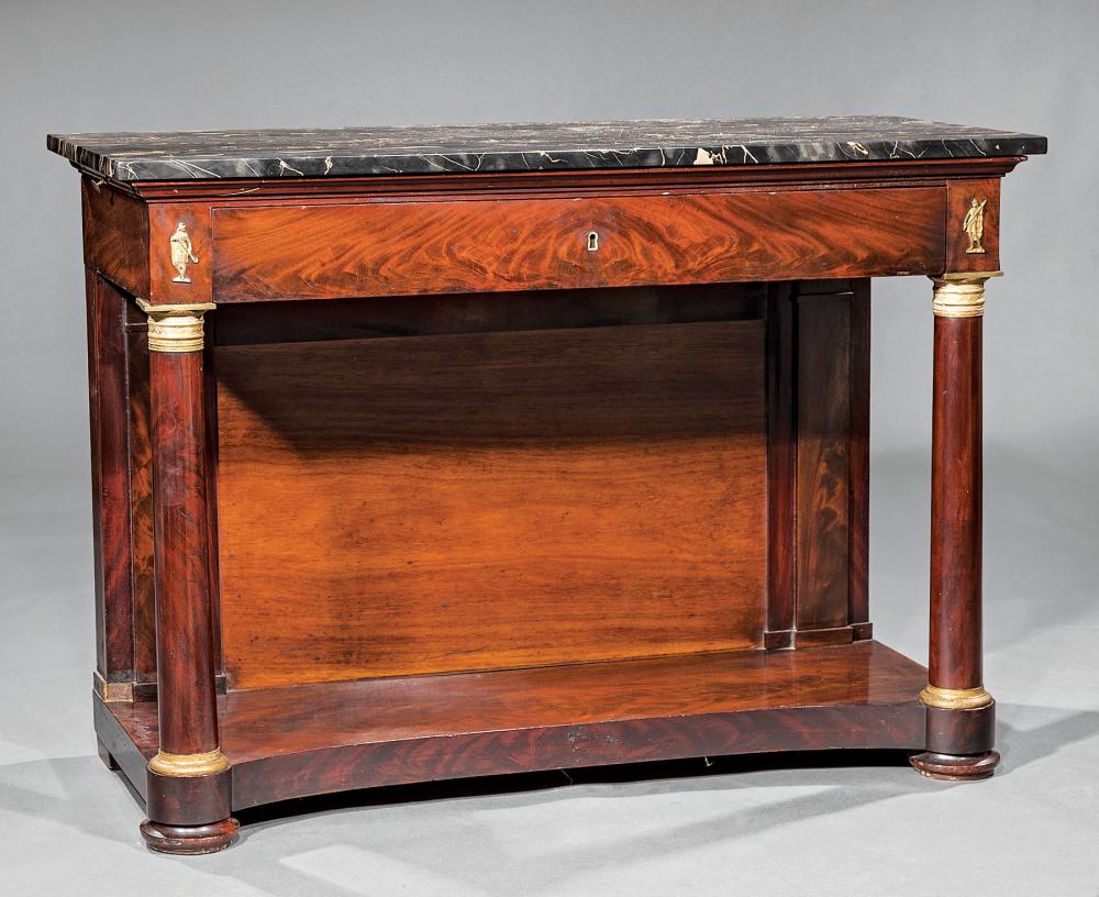 MAHOGANY AND BRONZE-MOUNTED CONSOLE