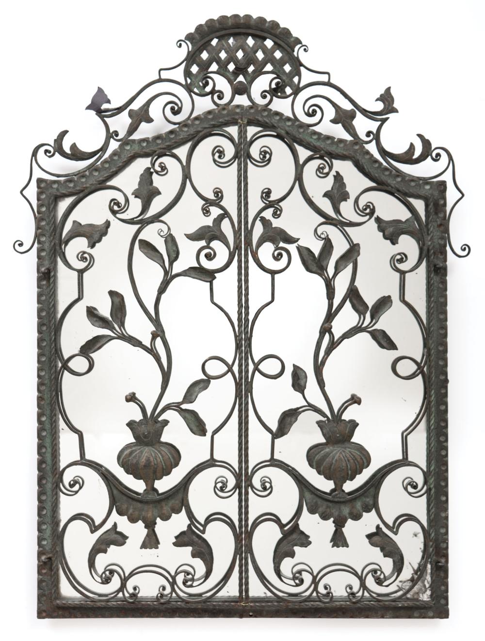 CONTINENTAL WROUGHT IRON MIRRORAntique 31bfe1