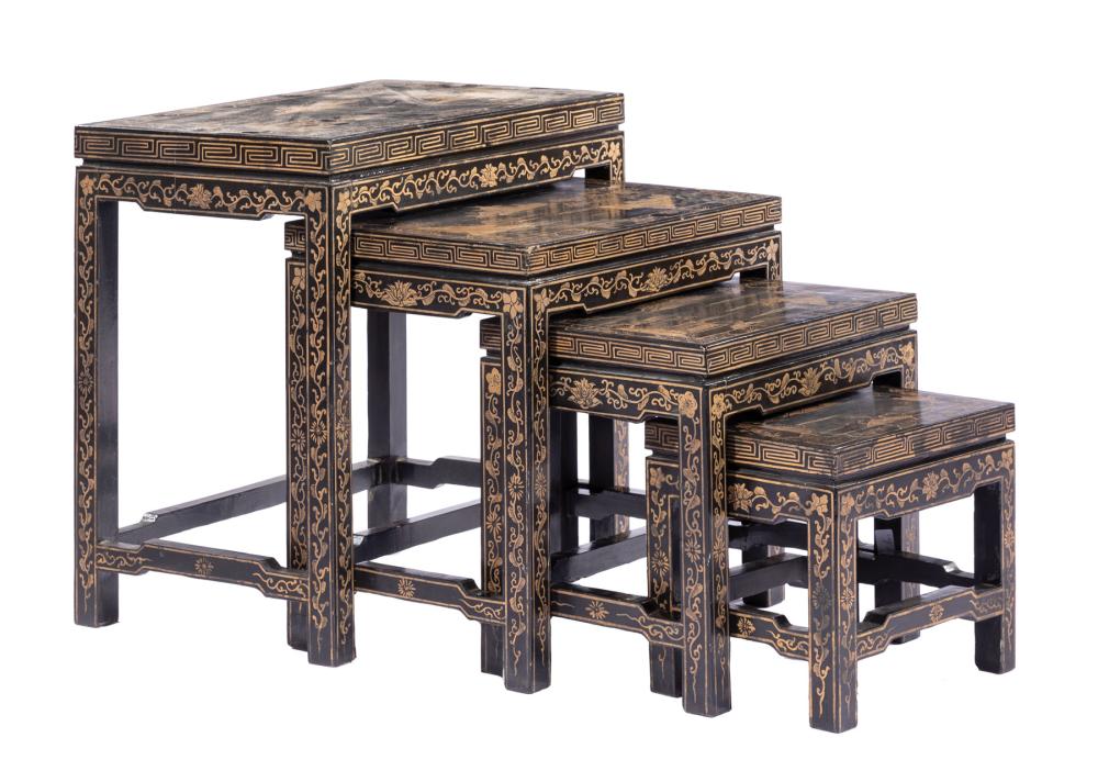 BLACK LACQUERED CHINOISERIE NESTING 31c007