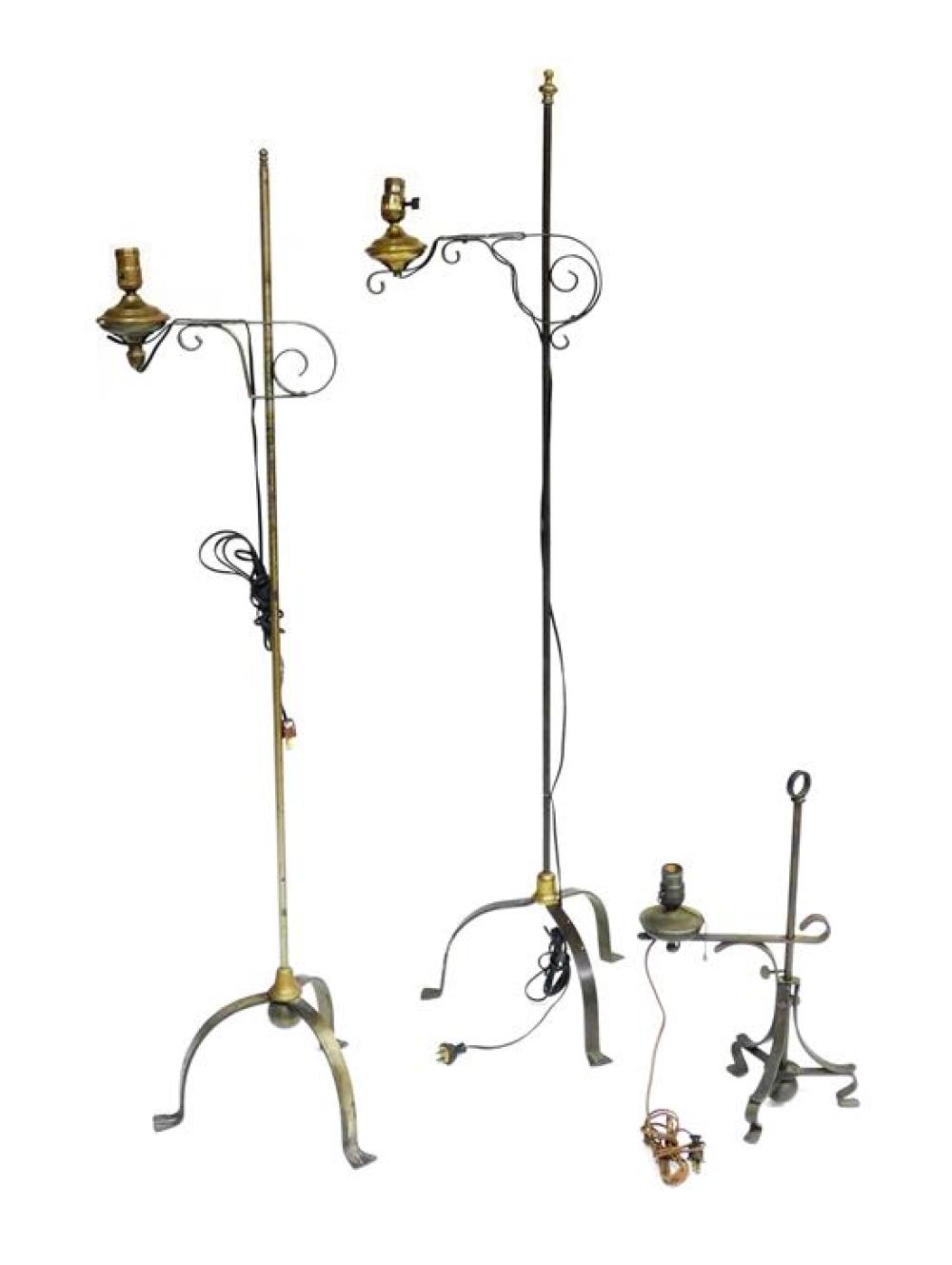 THREE SIMILAR METAL LAMPS WITH 31c013