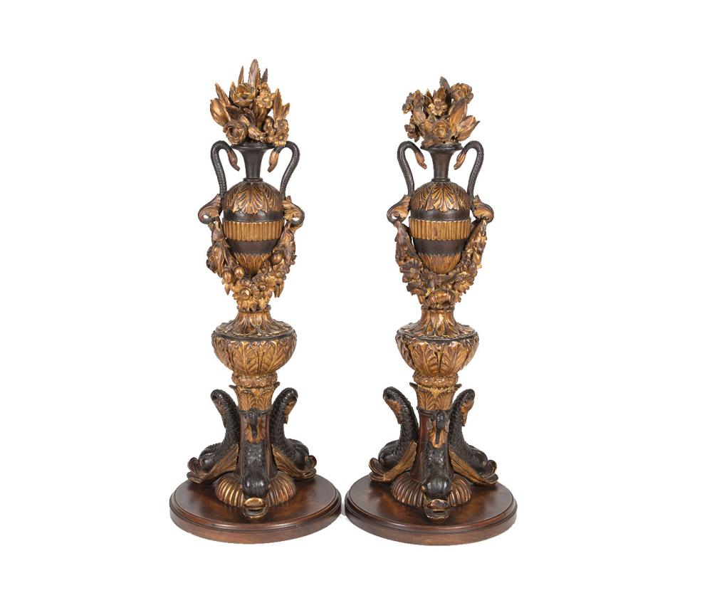 GILTWOOD AND PATINATED FIGURAL